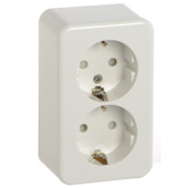 Handson Opbouw dubbel wandcontactdoos RA wit