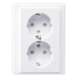 Schneider Merten System-M Dubbel Geaard Stopcontact Actief Wit
