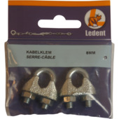 Ledent kabelklem tot Ø 8 mm verzinkt (2 stuks)