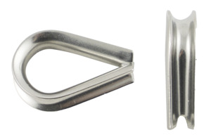 Ledent puntkous rvs voor Ø 6 mm koord (2 stuks)