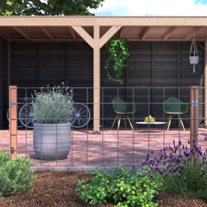 Gaas startpakket tuinhek hardhout liggend 75 x 180 cm