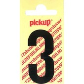 Pickup plakcijfer 3 60 mm zwart