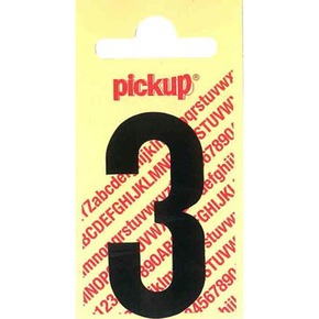 Pickup plakcijfer 3 60 mm zwart