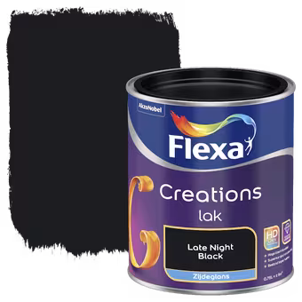 Flexa Creations binnenlak zijdeglans zwart 750 ml