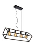 Lucide hanglamp Fabian zwart 80x28 cm (lxb)