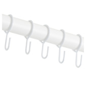 S-haak 19 mm gordijnroede Ø19 mm wit 6 stuks