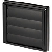 Sanivesk overdrukrooster met lamel RVS zwart Ø 100 mm