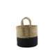 Mand zeegras naturel/zwart D26H23 cm