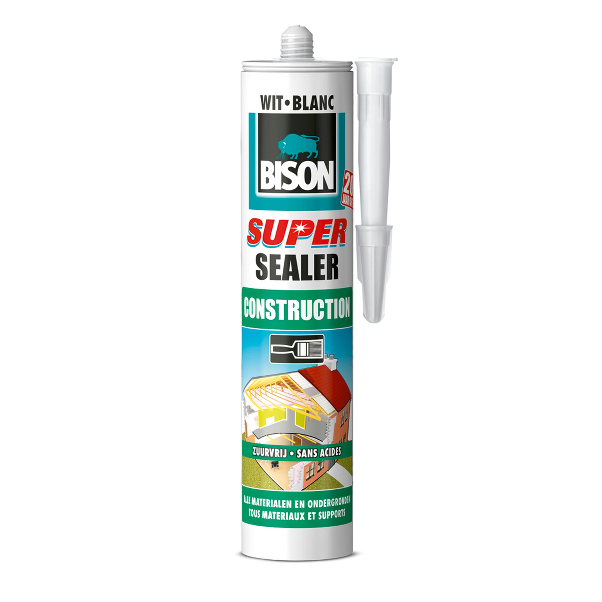 Bison Super Sealer Construction Wit 290 Ml bison kopen in de aanbieding