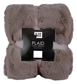 Faux fur plaid beige - l200xb150cm