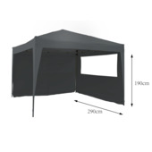 Zijwanden 190x290 cm t.b.v. partytent Havana antraciet (2 stuks)