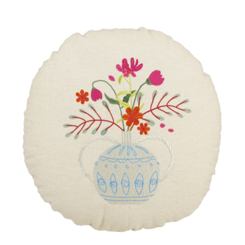 Kussen rond blauw - h10xd45cm