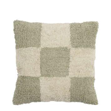 Kussen tufted blocks beige - l45xb45xh10cm