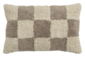 Kussen tufted blocks beige - l55xb35xh10cm