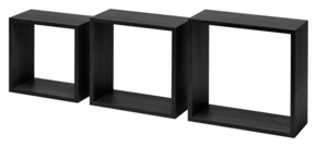 Duraline kubus zwart eiken 12 mm 30x30x12 cm set 3 stuks