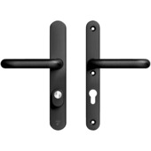 AXA veiligheidsbeslag Oval achterdeur zwart smal schild met SKG 3-sterren 72 mm