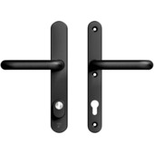 AXA veiligheidsbeslag Oval achterdeur zwart smal schild met SKG 3-sterren 92 mm