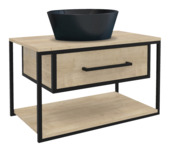 Allibert Badkamerset Cobalto 80 cm eik met waskom Melio zwart