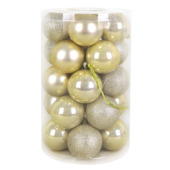 Christmas Goods kerstballen mix kunststof 25 stuks champagne 