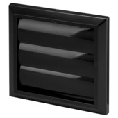 SV Overdrukrooster Lamel Kunststof Ø100/125mm Zwart 2pp