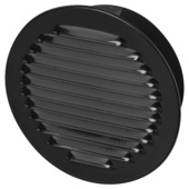 Sanivesk inbouw schoepenrooster rond aluminium zwart Ø100mm