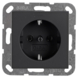 Gira E2 Inbouw Enkel Geaard Stopcontact Mat Zwart