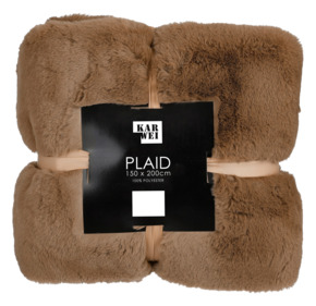 Faux fur plaid bruin - l200xb150cm