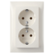 Berker S.1 Dubbel Geaard Stopcontact  Wit