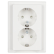 Schneider Merten System-M Dubbel Geaard Stopcontact Polarwit