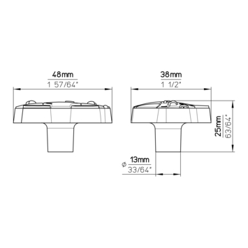 Knop Auto rood 47mm
