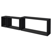 Duraline kubus zwart eik 60x30x15 cm 18mm set 3 stuks