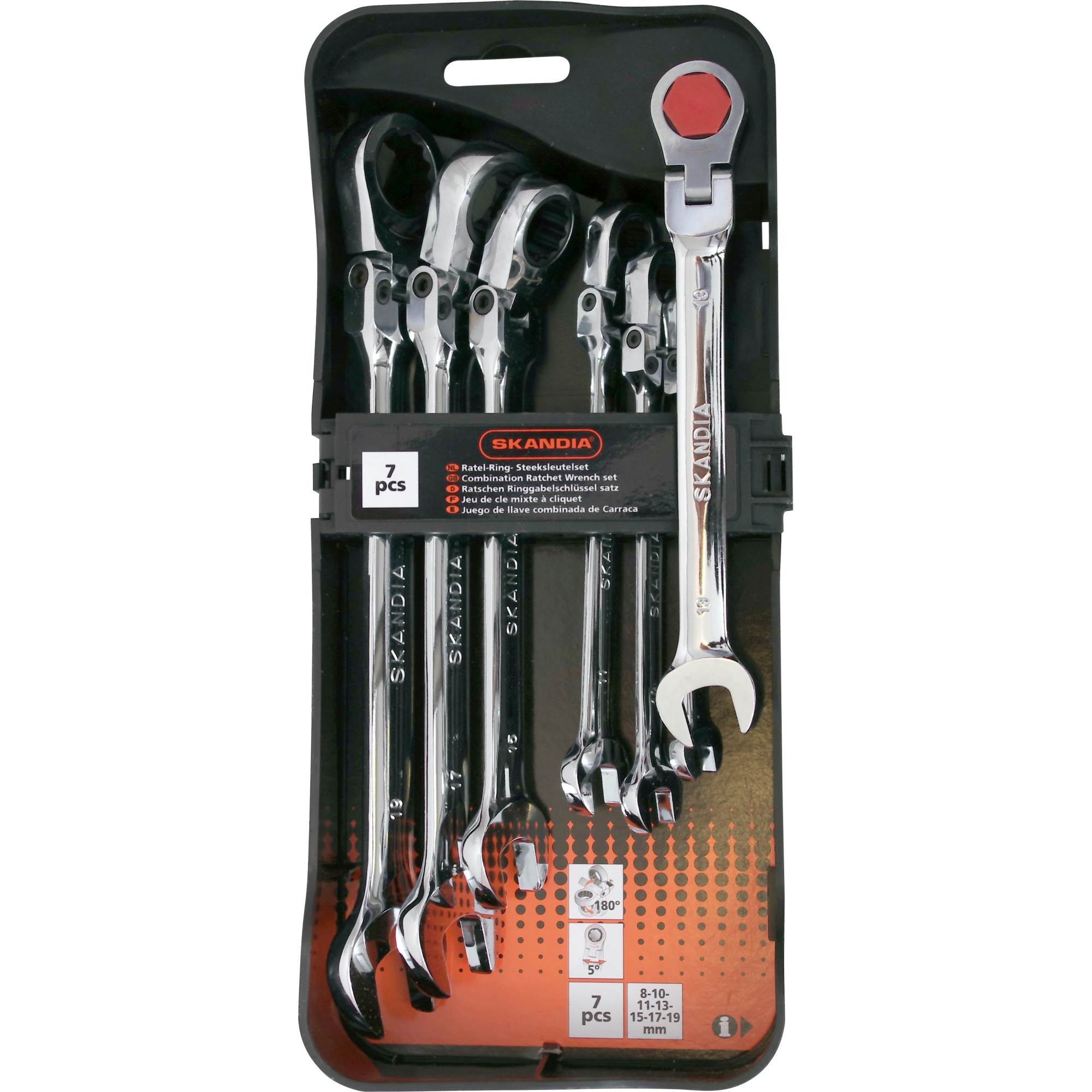Skandia Ratelsleutelset 8 19 Mm 7 Delig skandia kopen in de aanbieding