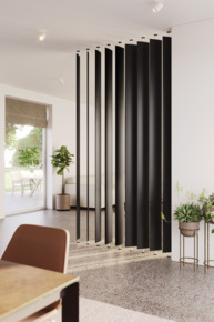 Roomdivider lamel ellips zwart 18x240 cm