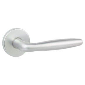 Karwei deurkruk set Antonio rond rozet aluminium