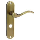 Karwei deurkruk set Vitor ovaal schild vrij-bezet sluiting 63/8 mm messing antiek