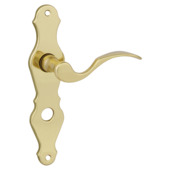 Karwei deurkruk set Lepel ovaal schild vrij-bezet sluiting 63/8 mm messing glans