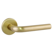 Karwei deurkruk set Rocco rond rozet messing mat