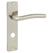 Karwei deurkruk set Wave recht schild vrij-bezet sluiting 63/8 mm nikkel glans