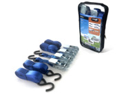 Jumbo spanbanden set met S-haken en eindloos - blauw - 4 stuks