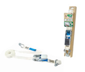 Jumbo kleurloze spanband met ratel en J-haken - wit - incl. hoekbeschermer en J-haken