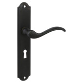 Karwei deurkruk set Tiago ovaal schild sleutelgat 56 mm oud bruin messing