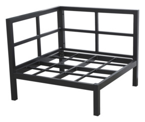 Wakefield palletonderstel hoek Dune 84 cm zwart metaal