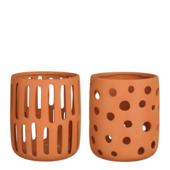 Windlicht terracotta - h22xø19 cm - per stuk