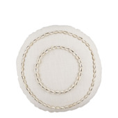 Sierkussen rond schelp off white - h10xd45cm
