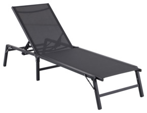 KARWEI ligbed Aad zwart kunststof 186 cm