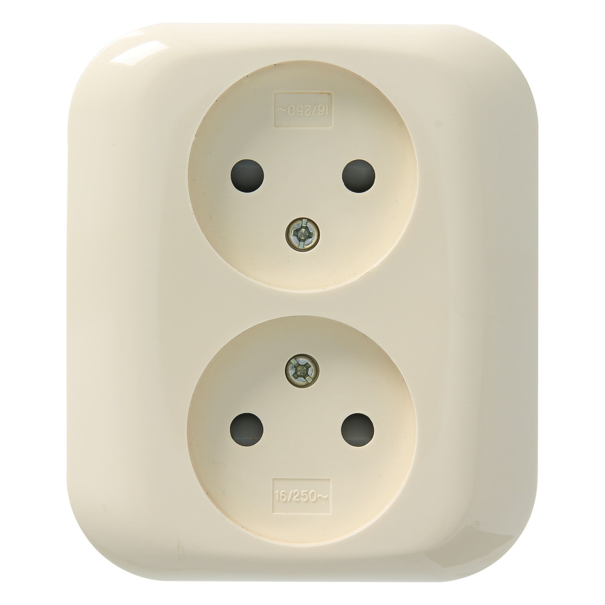 Plieger Aurora Stopcontact Dubbel Creme plieger kopen in de aanbieding