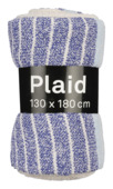Plaid streep l.blauw - l180xb130cm