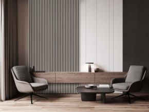 Lattenwand taupe 260x52,6 cm, dikte 22 mm