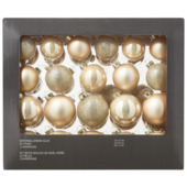 Christmas Goods kerstballen mix glas 42 stuks champagne