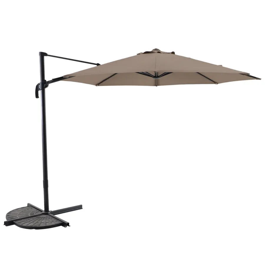 Handson zweefparasol Miami taupe rond Ø 300 cm